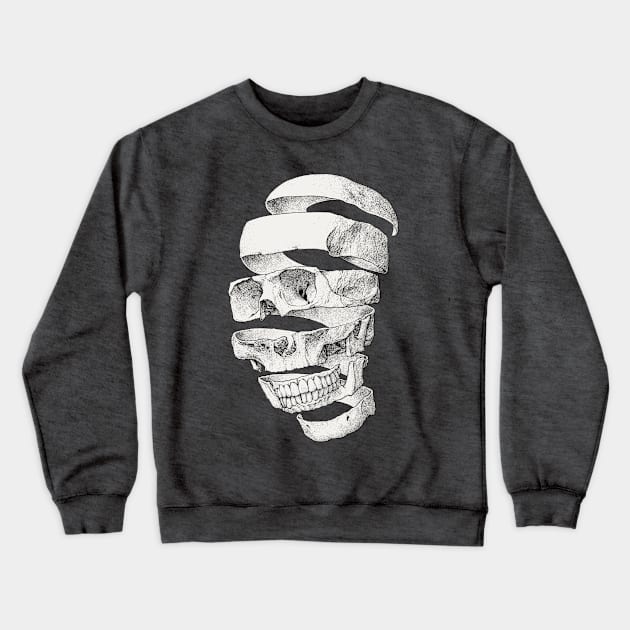 Peeled Skull Crewneck Sweatshirt by Moutchy